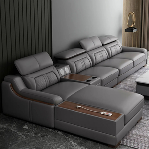 Sofá Modular de Esquina de 7 Plazas, de Cuero de Lujo, Diseño Moderno TB-zhengxin, Relleno de Esponja, para Sala de Estar - Product Image 1