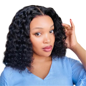 Vente en gros Perruques courtes frisées Bob Cheveux Humains Lace Front Court Bob Lace Front Perruques de Cheveux Humains pour Femmes Hd Frontal Perruque Cheveux Humains - Product Image 1