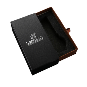 Boîte à montre noire de luxe faite à la main, boîte d'emballage pour montre en carton avec logo imprimé - Product Image 6