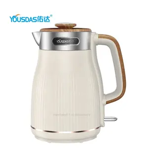 Wholesale New Arrival Wood Grain Design Double Wall Premium 1.8l Electric Jug Kettle With ETL/CE/CB/Rohs Approval