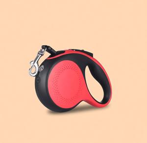 5 Meter Red/Black Dual Tone Solid Durable Retractable Luxury Personalized <b>Dog</b> <b>Leash</b> LED Light Quick Release Poop Bag 30kg <b>Dogs</b> - Product Image 1