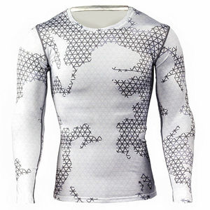 <b>Men's</b> <b>Compression</b> Base Layer Sport Shirts <b>Tights</b> Eco-Friendly Anti-Bacterial Spandex/Polyester O-Neck Quick Dry Workout Running - Product Image 1