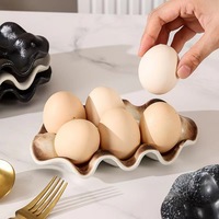 Logo personnalisé maison cuisine accessoire porcelaine plateau à oeufs caisse à oeufs en céramique porte-oeufs décor à la maison Pâques Noël décor cadeaux
