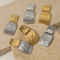 Boucles d'oreilles géométriques audacieuses de luxe Gaovo pour femmes, tendance et polyvalentes, en acier inoxydable résistant au ternissement, bijoux de mode