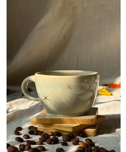 Tasses en céramique artisanale de grès haute qualité, design artistique étoile d'hiver, capacité 200 ml, résistantes au four, pour occasions spéciales - Vente chaude - Product Image 1