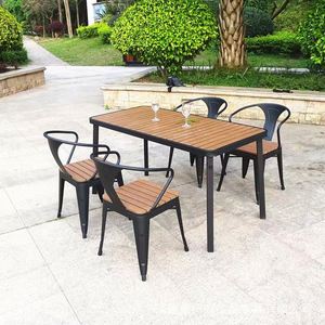2023 thiết kế hiện đại giá rẻ bán buôn Gỗ Kim Loại ăn đồ nội thất Patio vườn bộ ghế ngoài trời - Product Image 2