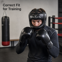 Casque de boxe anti-impact, protection faciale, équipement d'entraînement MMA Muay Thai, protège-tête unisexe pour adultes