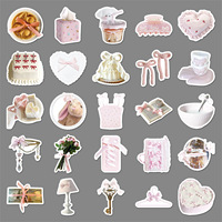 50 Pièces Nœuds Papillon Style Instagram Rose Blanc Mignon Frais Cœur de Fille Étanche Décoratif pour Téléphone, Journal et Électronique Grand Public