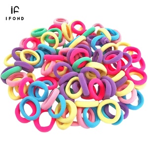 IFOND - Bandas Elásticas para el Cabello para Niños, Sin Costuras, <span class=keywords><strong>de</strong></span> Felpa, 2 cm, Paquete <span class=keywords><strong>de</strong></span> 100 Unidades, Colores Pastel, Lazos Suaves para Cabello Fino, OEM ODM - Product Image 4