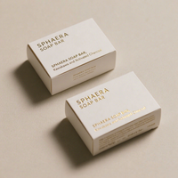 Boîtes de savon en carton blanc écologique en gros avec estampage en feuille d'or Emballage activé minimaliste pour les marques de soins de la peau