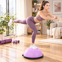 Ballon d'équilibre de yoga portable de 58 cm pour l'entraînement du tronc, équipement de gym personnalisé, demi-ballon de yoga pour le renforcement musculaire, logo personnalisé