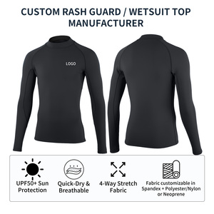 Personalizado para hombre de manga larga Rash Guard y traje de neopreno Top Surf Natación Pesca submarina Nylon Spandex Heavy Rashguard - Product Image 2