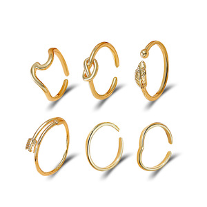 2026 New 6Pcs Gold Plated Adjustable <b>Open</b> Toe <b>Ring</b> Set Butterfly Heart Summer Beach Foot Jewelry For Women - Product Image 4