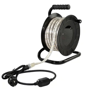 Bande <span class=keywords><strong>LED</strong></span> SMD 2835 220V à double rangée pour tunnel minier, 10m <span class=keywords><strong>25m</strong></span> avec enrouleur portable pour l'éclairage de l'industrie de la construction, norme européenne - Product Image 2