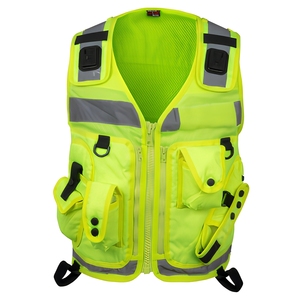 Gilet de sécurité réfléchissant haute visibilité, logo personnalisé, gilet tactique de sécurité, plusieurs poches de rangement, gilet de sécurité jaune - Product Image 2