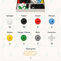 Juego de Química Orgánica e Inorgánica de 157 Piezas, Modelos de Relleno Espacial con Bolas y Varillas para Grupos de Estudiantes
