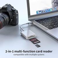 Lector de Tarjetas SD Tipo-C y Adaptador para iPhone, iPad, Mac, Laptop - Compatible con Tarjetas SD y TF, Admite Teléfonos, Laptops y Más Dispositivos