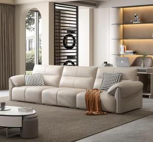 Canapé modulaire moderne sectionnel rembourré en cuir PU, trois places, dossier fermé, accoudoirs rembourrés, meubles de salon - Product Image 3