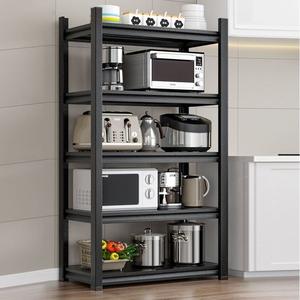 ชั้นวางของในครัวแบบไม่มีน็อตยึดโครงโลหะ 5 ชั้น ชั้นวางปรับระดับได้ ชั้นวางแบบซ้อนได้ ชั้นวางของในบ้าน ตู้เก็บของในครัว - Product Image 2