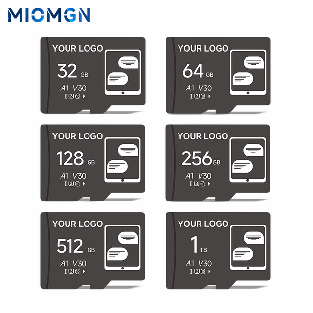 MIOMGN High Speed U3 V30 A1 Plastic TF Card 32GB 64GB 128GB 256GB 512GB Waterproof OEM Customizable Logo