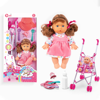 Poupées fille habillage en silicone pour bébé 9 pouces 4 sons personnalisées Poupée Poussette Accessoires Faire semblant de jouer Jouets pour enfants filles