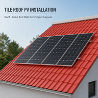 Système de montage solaire pour toiture, système de fixation de panneaux solaires pour toiture en tuiles, installation photovoltaïque