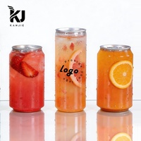 Boîtes en plastique PET de 250 ml, 330 ml, 500 ml, 650 ml, 700 ml pour thé au lait, café, boissons énergisantes, jus, canettes personnalisées pour sodas avec couvercles