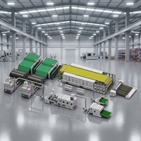 Ligne de production de panneaux non tissés thermocollés pour matériaux d'isolation acoustique et panneaux de laine recyclée
