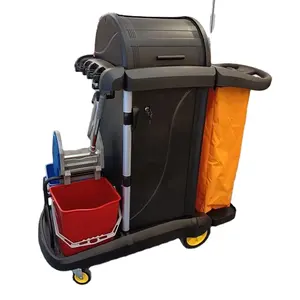 Direct supply Commercial hotel house keeping products plastic hospital cleaning trolley janitor cart