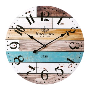 24 "60cm trang trại Hàng Hải ván gỗ ven biển nhiều màu đồng hồ treo tường - Product Image 1