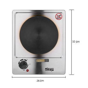 Placa Calefactora Eléctrica Portátil Dsp de 1 Quemador con Temperatura Ajustable, Elemento Calefactor de Bobina, Color Gris Plateado, para Cocina - Product Image 5