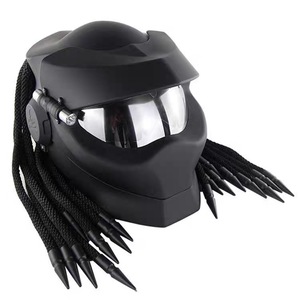 <span class=keywords><strong>Casco</strong></span> de Motocicleta Predator Retro Personalizado para Hombre, en Oferta, <span class=keywords><strong>con</strong></span> Diseño de Trenzas y Material ABS - Product Image 1