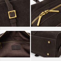 Tas Selempang Wanita Kulit Suede Asli Berkualitas Tinggi, Desain Minimalis untuk Aktivitas Sehari-hari, Bahan Lembut dan Terstruktur Rapi