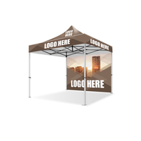 Gazebo extérieur pop-up 13x13 pieds, résistant à l'eau, avec logo coloré personnalisé, au design soigné, structure la plus robuste, avec drapeaux