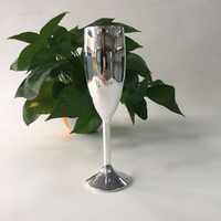 Verres à flûtes à champagne en plastique sans BPA de qualité alimentaire, incassables et réutilisables, couleur or et argent, pour fête de mariage