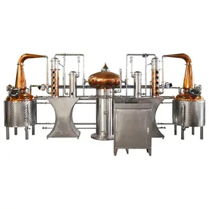 300 litros ollas dobles equipo de destilación de whisky destilador de cobre