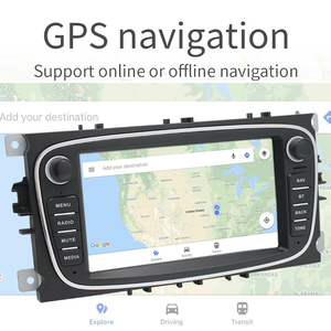 วิทยุติดรถยนต์ระบบแอนดรอยด์ขนาด 7 นิ้ว พร้อมระบบนำทาง GPS สำหรับรถยนต์ฟอร์ด โฟกัส 2/เอส-แม็กซ์/มอนดิโอ 9/กาแล็กซี่ 2/ซี-แม็กซ์/คูก้า หน้าจอสัมผัส สีดำ - Product Image 4