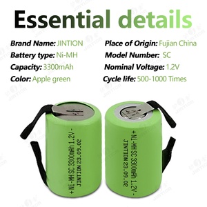 JINTION OEM <span class=keywords><strong>NIMH</strong></span> bateri sc 1.2v sc 3300mah şarj edilebilir piller