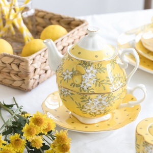 Yellow <b>Coffee</b> Pot Cup <b>Coffee</b> Set Water Set Royal Ceramic Wholesale Europe Bone China Kitchen <b>Storage</b> <b>Coffee</b> & Tea Sets Support - Product Image 5