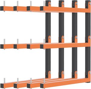 Scaffale in metallo multiuso da parete per giardino, cortile, officina, interni, con staffe in legno, Made in China - Product Image 2