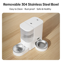 Distributeur automatique de nourriture et d'eau pour animaux de compagnie intelligent WiFi, double fonction, application de contrôle à distance, alimentation programmée, bol en acier inoxydable et en plastique pour chats et chiens
