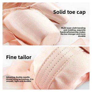Chaussons de danse classique en satin et dentelle pour femmes et enfants, chaussures plates d'entraînement et pointes, outils essentiels pour l'entraînement <span class=keywords><strong>des</strong></span> filles - Product Image 5