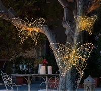 Lampu String Motif Kupu-kupu Tembaga Warna Champagne, Capung, Bunga, Lebah untuk Dekorasi Perayaan Luar Ruangan/Dalam Ruangan