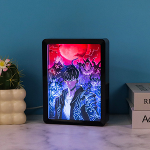 <span class=keywords><strong>Lampe</strong></span> <span class=keywords><strong>3D</strong></span> Anime en papier découpé Solo Leveling, boîte à ombre <span class=keywords><strong>LED</strong></span>, veilleuse alimentée par USB Type-C, cadeau créatif pour les fans, décoration de chambre - Product Image 3