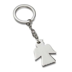 Portachiavi in Metallo Dove, Ciondolo a Forma di Angelo in Tono Argento, Accessorio per Chiavi - Product Image 1