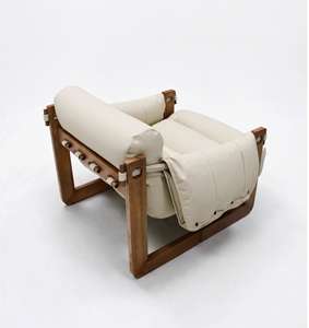 Chinese <b>Retro</b> Recliner Chair with Armrests Vintage Upholstered Leisure Lounge Chair - Product Image 5