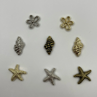 Aksesoris Logam Bentuk Bunga, Kerang, dan Bintang Laut Gaya Laut, Anti Karat, Ramah Lingkungan, untuk Pakaian, Topi, Tas, Lingerie, Kaus Kaki, Sarung Tangan