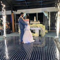 Tuiles de danse LED numériques 3D magnétiques en verre trempé pour discothèque, panneau lumineux interactif pour piste de danse LED