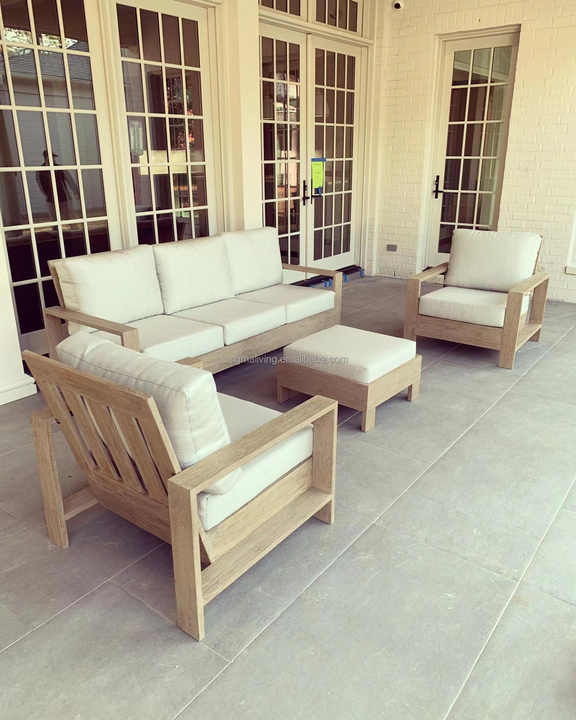 Custom Garden Set High End Patio Fabric All Weather Teak Wooden Outdoor