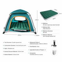 Tente de camping gonflable 2-3 personnes, double couche, Oxford, imperméable, portable